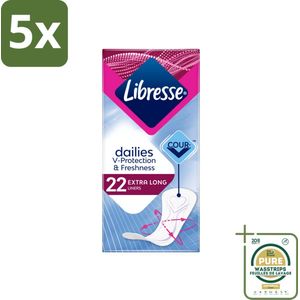 5 x Libresse – Inlegkruisjes – Extra Long – Langdurige bescherming – 22 Inlegkruisjes - Grootverpakking - Kabel - Kabels - Kabelsysteem - Kabelsysteem