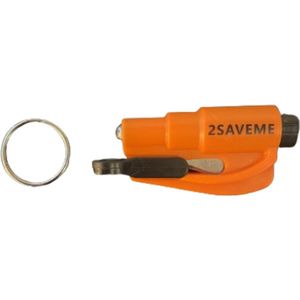 2SAVEME - KeyHammer 'Pocket 2-in-1' - Veiligheidshamer Auto - Veiligheidshamer aan Sleutelhanger - Noodhamer - Lifesaver Auto - Oranje