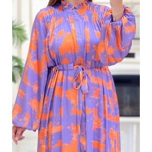 Maxi-jurk, V-hals, kaftan, boho-gewaden, strandjurk, ruime jurken voor dames