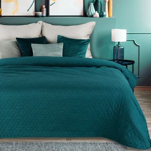 Oneiro’s luxe BONI Type 2 Beddensprei Turquoise - 170x210 cm – bedsprei 2 persoons – beddengoed – slaapkamer – spreien – dekens – wonen – slapen