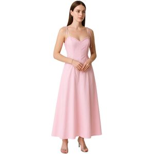Trendyol Roze Taille Open Geweven Maxi-Jurk Twoss25El00870