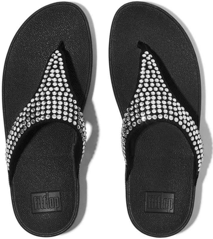 FitFlop - Lulu Maxi-Crystal Toe-Post Sandals - Zwart - Slipper