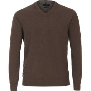 Casa Moda - Pullover V-Hals Bruin - Heren - Maat M - Regular-fit