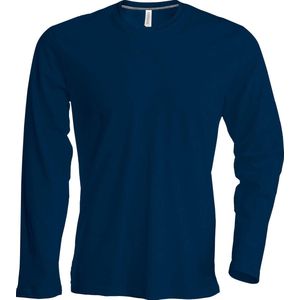 Kariban Heren Slim Fit Lange Mouw Crew T-Shirt Hals (Marine)