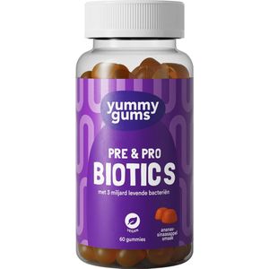 Yummygums • Pre- & Probiotica gummies • bevordert de spijsvertering • Suikerarm • 60 gummies
