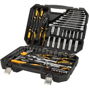 Bosch Set van 25 ratelsleutels 1/2 inch (1/2 inch sterke ratel voor doe-het-zelf; koppel tot 768 Nm; vergrendelknop; omvormer; gebogen handgreep; softgrip; transportkoffer