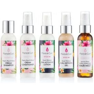 Flora & Curl - Botanical Haircare Mini Essentials Kit - Shampoo - Conditioner