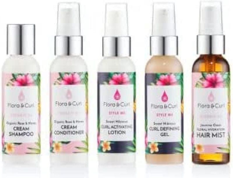 Flora & Curl - Botanical Haircare Mini Essentials Kit - Shampoo - Conditioner