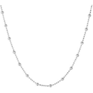 YO&NO - Ketting - Zilver - Ballchain - Bolletjes -  2,0 mm - 40 + 4 cm - Sieraden vrouw -  Gerhodineerd - Zilver 925