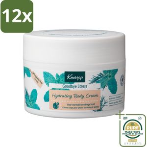 Kneipp - Body crème - Goodbye Stress - Watermunt & Rozemarijn - 200 ml - Voordeelverpakking - 12 stuks - Ontspannende crème - Hydraterende crème