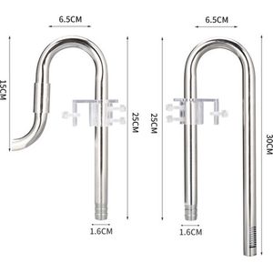 Aqua-Noa RVS Filter instroom en uitstroom set 16/22 mm - Aquariumfilter toebehoren - Aquascape - Aqua Producten