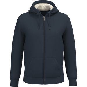 Native Spirit Ecologische uniseks sweater met rits en sherpavoering NS460 - Navy Blue - 3XL