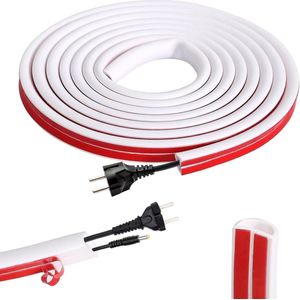 TRANKIELO® - Mini-kabelkanalen, 3 m - Halfronde kabelafdekking - Flexibele pvc kabelgoot voor thuis en kantoor