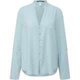 Blouse - Effen - Viscose - Lange Mouw - Tuniek Kraag