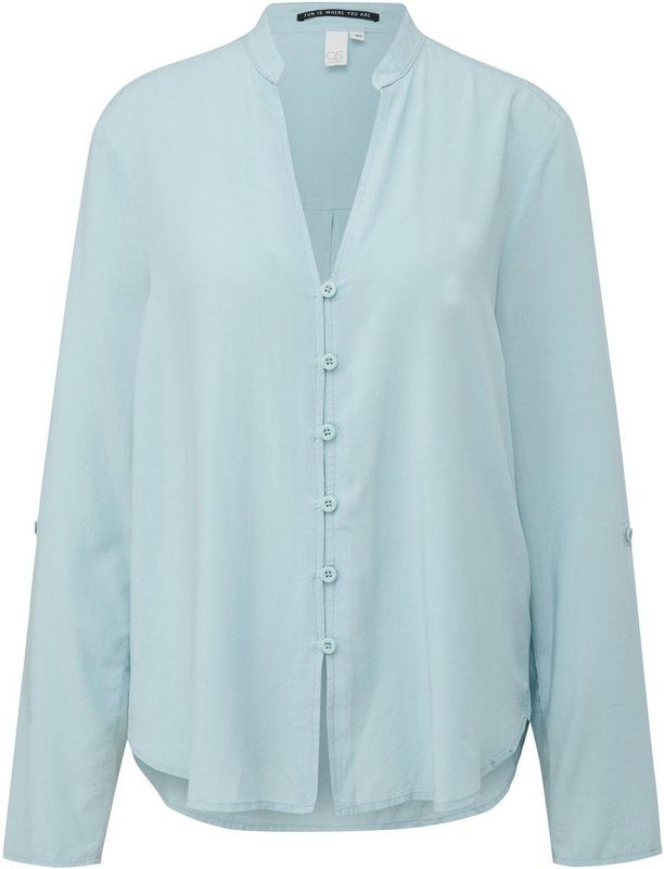 Blouse - Effen - Viscose - Lange Mouw - Tuniek Kraag