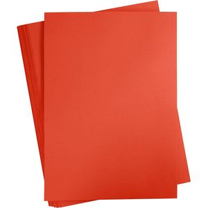 Gekleurd Karton, A2, 420x594 mm, 180 gr, rood, 100 vel/ 1 doos | Knutselpapier | Knutselkarton