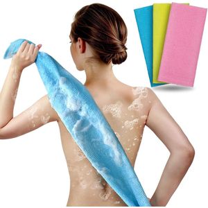 3 stuks - Exfoliërende scrub handdoek - Exfoliërende lichaamshanddoek - Schoonheids handdoek - Badhanddoek - Geschikt voor gebruik in douche en bad（90cm）