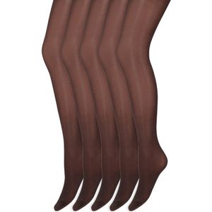 Glans panty | 35 Denier | Merk: Marianne | Maat: S t/m XXL | Kleur: Chocolate | 5 Paar