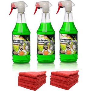 Alu Teufel Speciaal Velgenreiniger 3 x 1L + 10 microvezel