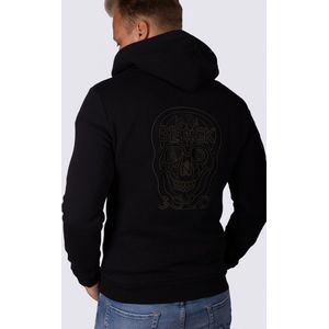 Black And Gold hoodie met rits zwart CRANITO MAAT S