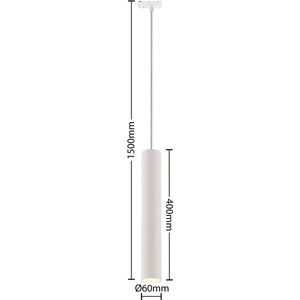 Lindby - 1-fase railverlichting - 1licht - metaal, stof - H: 40 cm - GU10 - wit
