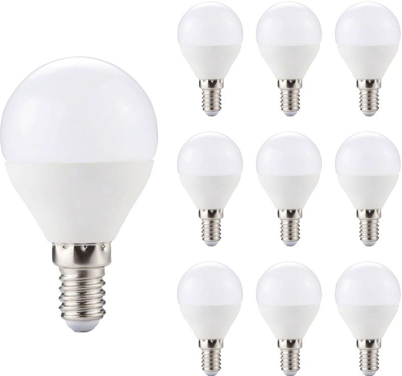 Kobi - LED Lamp Mini Bolvorm E14 - 6W - 470lm - 6000K - Voor Keuken en Toilet - 10 stuks
