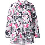 MIAMODA - Dames - Blouse A-lijn brilmotief lange mouw - Sneeuwwit - Maat 42