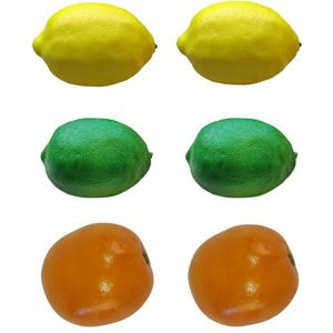 Namaak Citrus set - Sinaasappel/citroen/limoen - 6 stuks