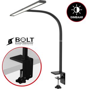 Bolt Electronics® LED Bureaulamp met Klem – Duurzame Monitor Lamp – Leeslamp met Dimfunctie – Zwart