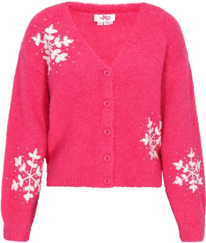 MYMO Gebreid vest  pink / wit