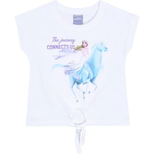 Wit T-shirt met binding aan de voorkant FROZEN / 9 jaar 134 cm