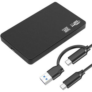 Externe harde schijf behuizing 2.5 SATA USB 3.1 met Type-C en Type-A ondersteuning