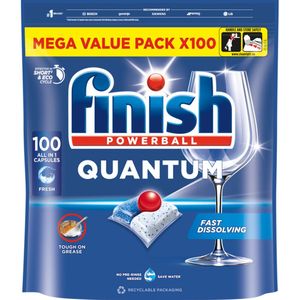 Finish Vaatwastabletten Quantum All in 1 Regular - 100 stuks