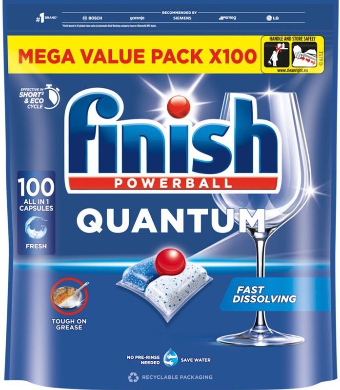 Finish Vaatwastabletten Quantum All in 1 Regular - 100 stuks