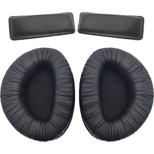 Somstyle Oorkussens Met Hoofdband Geschikt Voor Sennheiser HDR165 HDR175 HDR185 HDR195 / RS165 RS175 RS185 RS195 Koptelefoon - Zacht Schuim - Eiwitleer - Zwart