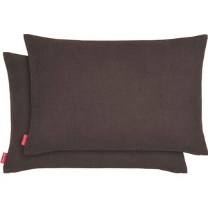 Blumtal - Chenille Kussenslopen - Set van 2 - Donkerbruin - Kussenhoes 40 x 60