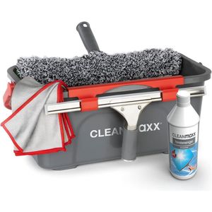 Complete Ruitenreiniger Set van 7 | Makkelijk en Effectief Ramen Reinigen | Inclusief Emmer, Wisser, Microvezeldoek en Concentraat | Geschikt voor Huis, Auto en Camper
