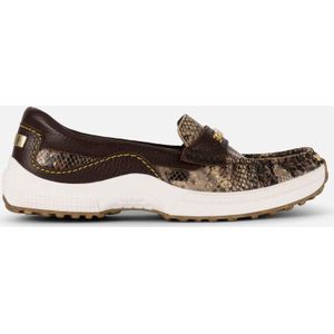 ZOO Adventure - Mia - Mocassin - Zand - Leder met Pythonprint