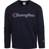 Champion - Sweater Script Donkerblauw Logo - Heren - Maat L - Comfort-fit