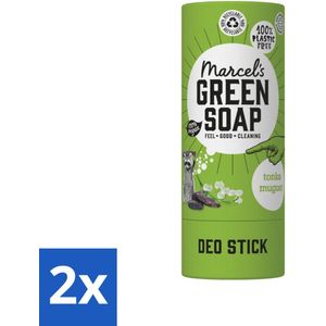 2 x Marcel's Green Soap - Deodorant Stick - Tonka & Muguet - Langdurige frisheid - 40 gr - Natuurlijke Deodorant - Deodorant Stick - Aluminiumvrij Deodorant - Biologische Deodorant - Deodorant Muguet
