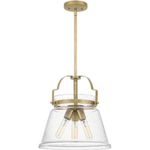 Quoizel LED Pendelarmatuur Wimberley | 3X E27 Max 60W | Dimbaar | Weathered Brass