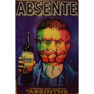 Absinth Vincent van Gogh Reclamebord van metaal METALEN-WANDBORD - MUURPLAAT - VINTAGE - RETRO - HORECA- BORD-WANDDECORATIE -TEKSTBORD - DECORATIEBORD - RECLAMEPLAAT - WANDPLAAT - NOSTALGIE -CAFE- BAR -MANCAVE- KROEG- MAN CAVE