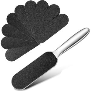 Voetvijl - Eeltvijl - Voetgrater en 20 Stuks Vervangende Schuurpapier - Pedicure Gereedschap voor Dode Huid - Eeltverwijderaar - Voetreiniger