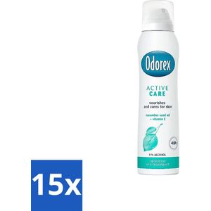 Odorex - Deodorant Spray - Active Care - Actieve Bescherming - 150 ml - Bulkverpakking - 15 stuks