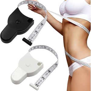 Meetlint Set van 2 - Intrekbaar Lichaamsmeetlint voor Nauwkeurige Metingen van Taille en Borst - 150 cm en 60 inch