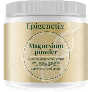 Epigenetix - Magnesium Poeder - 250 gram hoogwaardige poeder - Één van de best opneembare vormen van magnesium, frisse citroensmaak, Ideaal voor sporters, drukke professionals en mensen met slaapproblemen