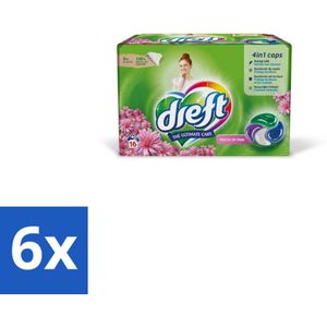 Dreft - Wasmiddelcapsules - Touch of Pink - Geurige verzorging - 16 Wasbeurten - Voordeelverpakking - 6 stuks