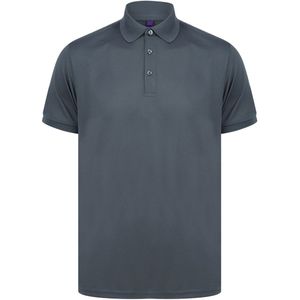 Henbury Herenpolo in gerecycleerd polyester H465 - Charcoal - XS