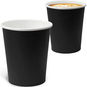 Zwarte 240 ml kartonnen bekers voor cappuccino - zonder deksel - 100 stuks