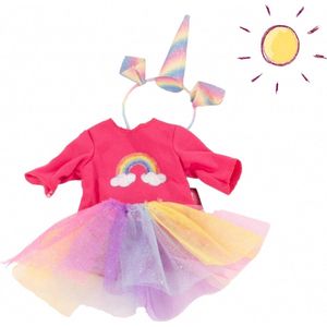 Götz poppenkleding regenboog eenhoorn voor babypop en modepop (S 30-33cm, XM 36cm)